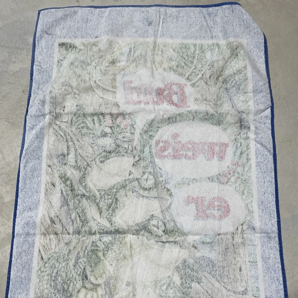 Vintage 1998 Budweiser Frogs Beach Pool Towel Beer Retro 100% Cotton Rare